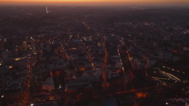 Vista Panorama Aéreo da Cidade Europeia Lviv, Ucrânia — Vídeo de Stock