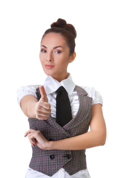 Confident Businesswoman On A White Background Stock Picture