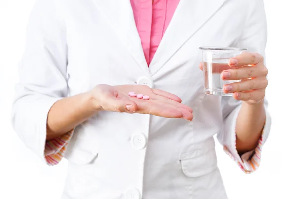 Medicines in hand close-up. — Stock Photo, Image