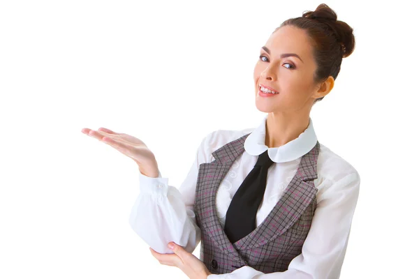 Confident Businesswoman On A White Background Royalty Free Stock Images