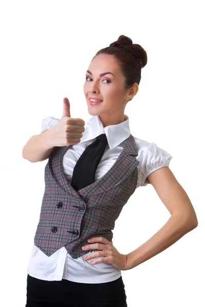 Confident Smiling Businesswoman On A White Background Stock Photo