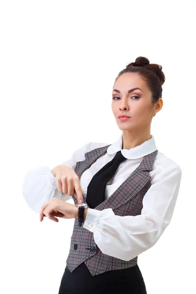 Femeie de afaceri atractivă cu ceas — Fotografie, imagine de stoc