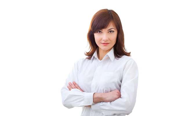 Confident Businesswoman On A White Background — Stock Photo, Image