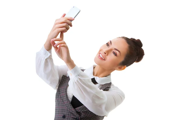 Piękna dziewczyna przy selfie — Zdjęcie stockowe