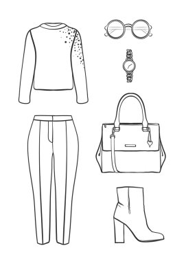 Klasik kadın giyim kümesi