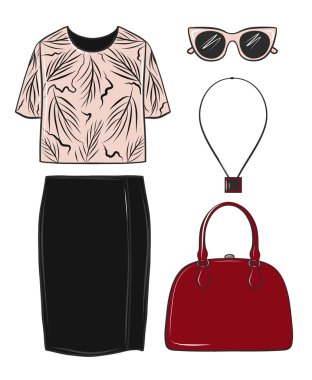 Klasik Olgun kadın giyim kümesi