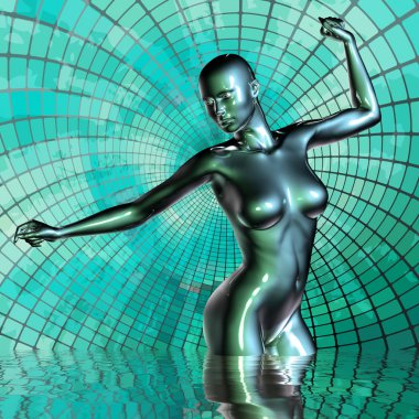 kadın bedeninin 3D render çizimi