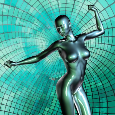 kadın bedeninin 3D render çizimi