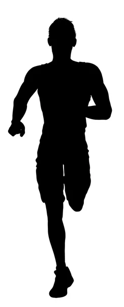 Male silhouette running — Stock Vector