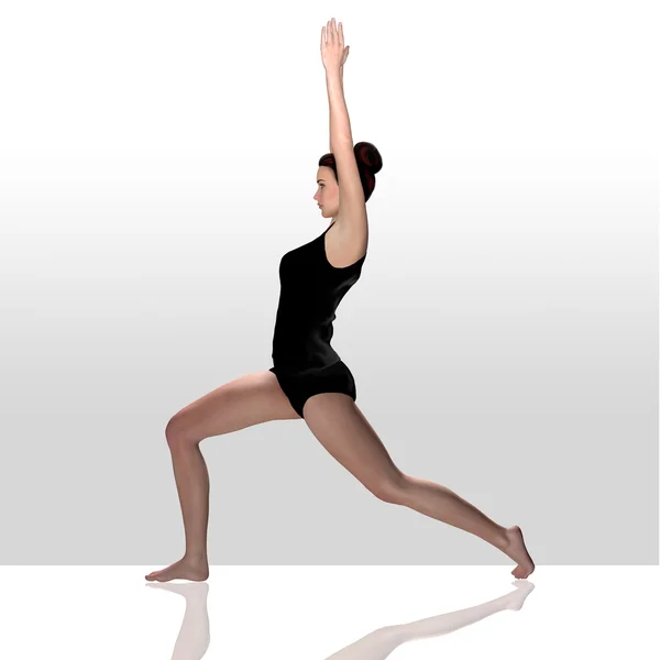 Rendering 3d di una femmina che fa yoga — Foto Stock