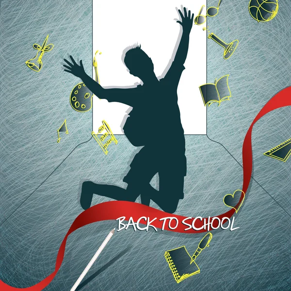 Gelukkig student terug naar school — Stockvector