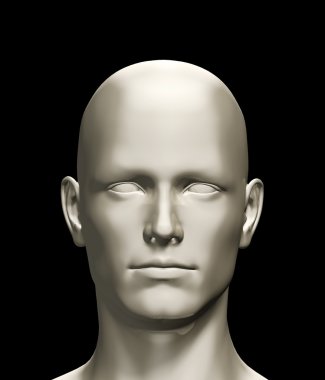 bir insan kafası 3D render çizimi