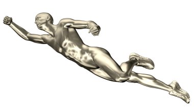 bir erkek uçan 3D işlenmiş çizimi