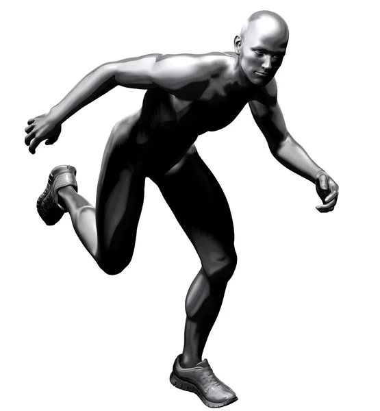 3D tavené ilustrace mužský běh — Stock fotografie