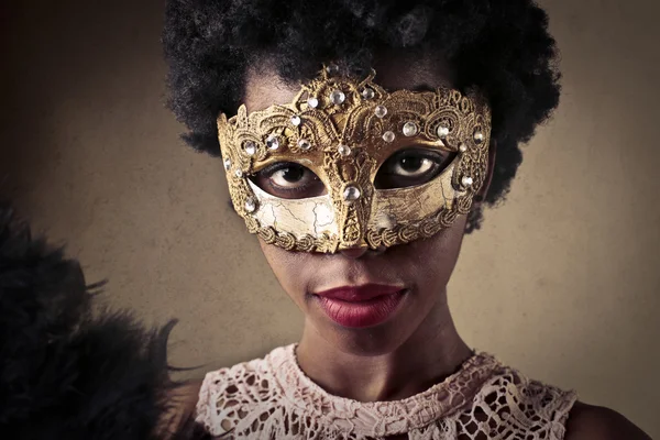 Portrait of woman with masquerade — Stock Photo, Image