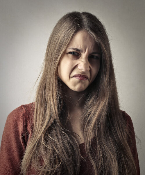 Girl making a grimace