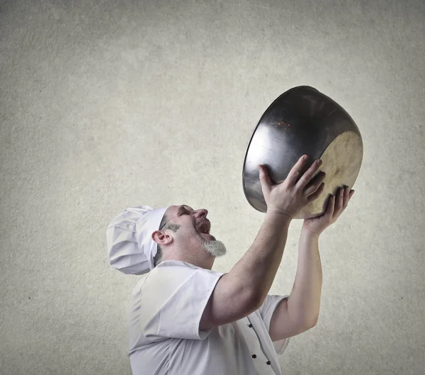 Chef with bowl — Stock Photo, Image