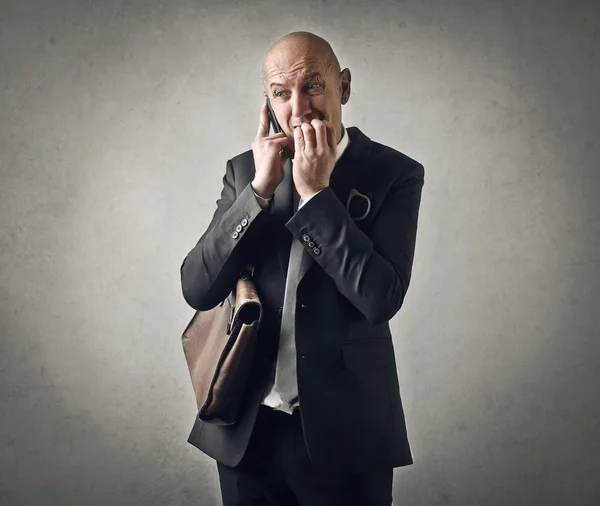 Portrait of nervous businessman — Stock Photo, Image