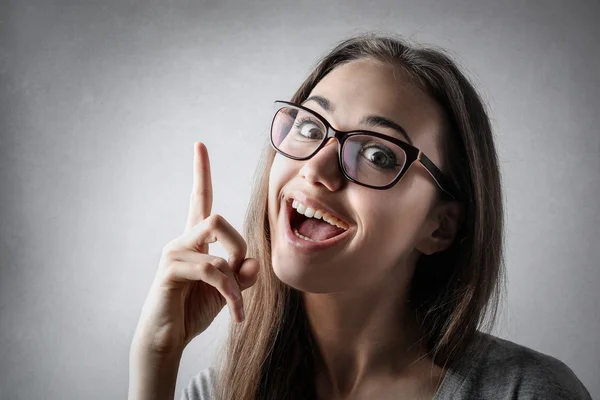 Frau mit einer Idee — Stockfoto