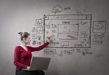 Kadın bir Web sitesi tasarımı