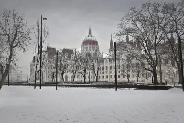 Parliament with snow — Stock Photo, Image