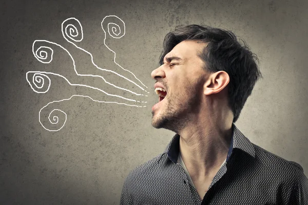 Portrait of man shouting — Stock Photo, Image