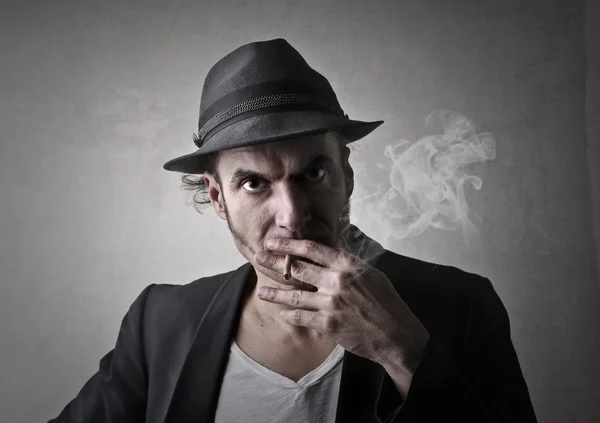 Portrait of man smoking — Stock Photo, Image