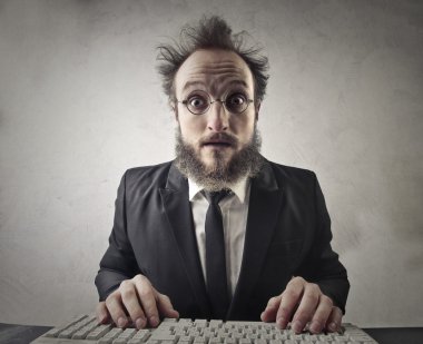 bilgisayar ile işadamı