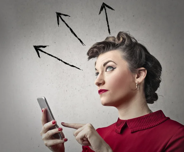 Mujer con teléfono — Foto de Stock