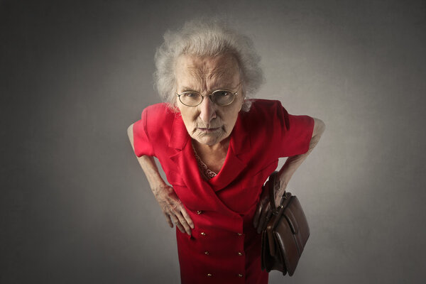 Angry old woman