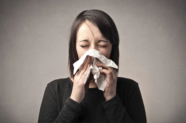 Woman has a cold Stock Photo