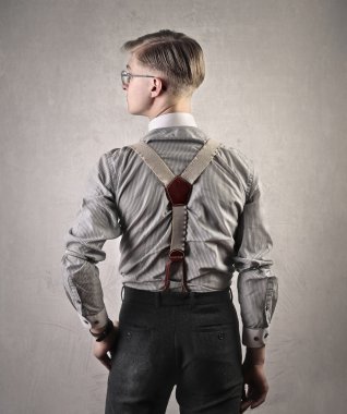 Man with suspenders clipart