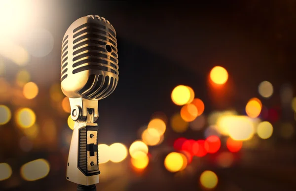 Microphone and lights — Stock Photo, Image