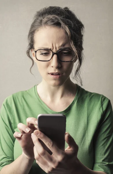 Woman with phone — Stock Photo, Image