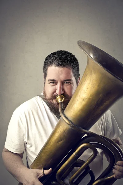 Man playing the saxophone — Stock Photo, Image