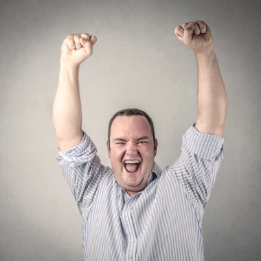 mutlu görünen tombul adam