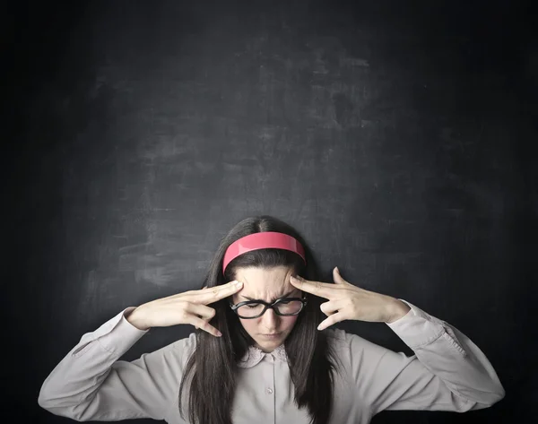 Concentrated girl — Stock Photo, Image