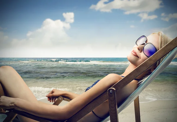 Resting on the beach Stock Picture