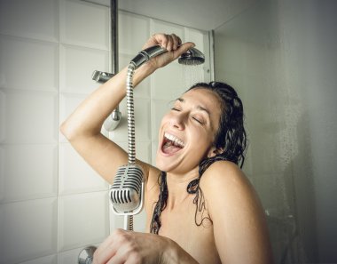 singing in the shower clipart