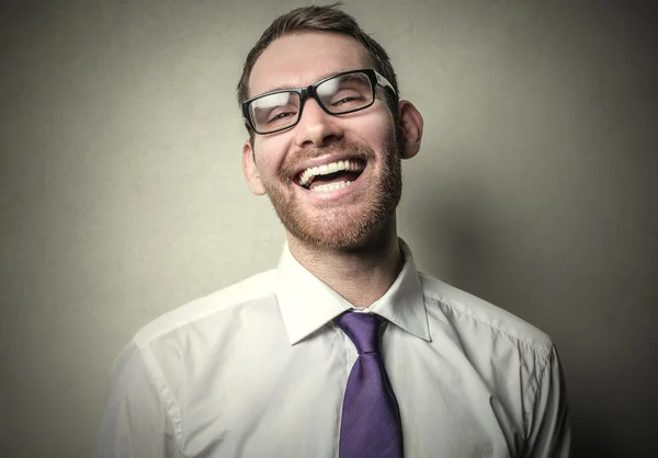 Affärsman som skrattar — Stockfoto