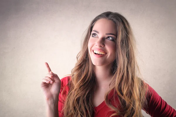 Mulher alegre sorrindo — Fotografia de Stock