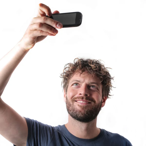 Uomo che si fa un selfie — Foto Stock