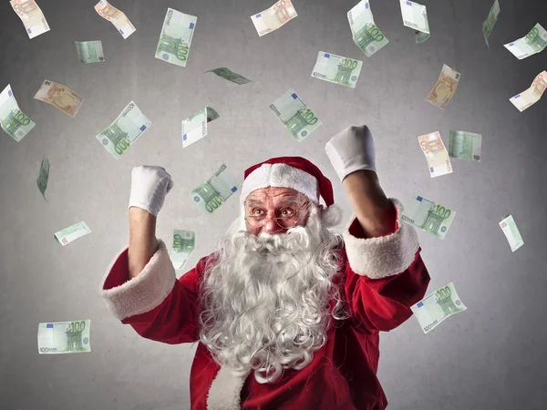 Papai Noel ganhar a loteria — Fotografia de Stock
