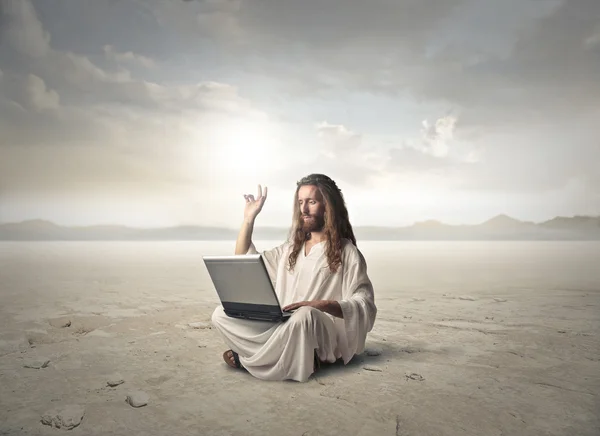 Jesus in the desert — Stock Photo, Image