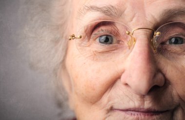 Elderly woman's portrait clipart