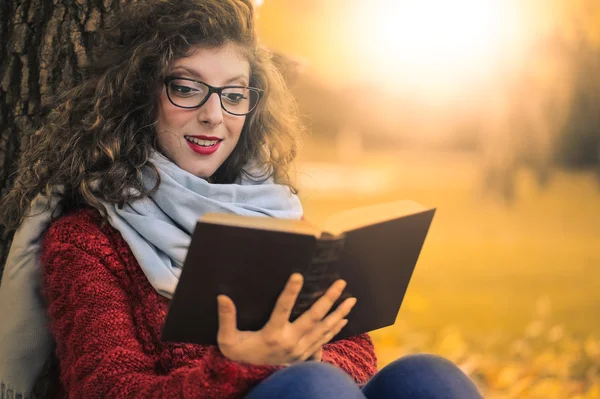 Mulher lendo um livro — Fotografia de Stock