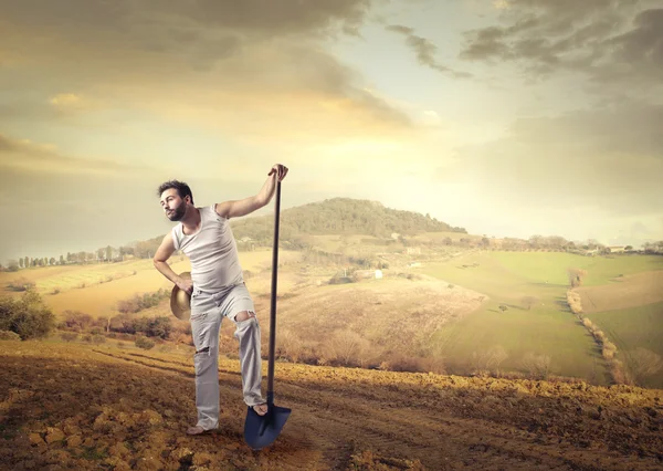 Trabajando duro en el campo — Foto de Stock