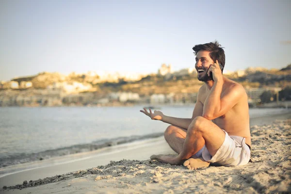 Werken en vakantie — Stockfoto