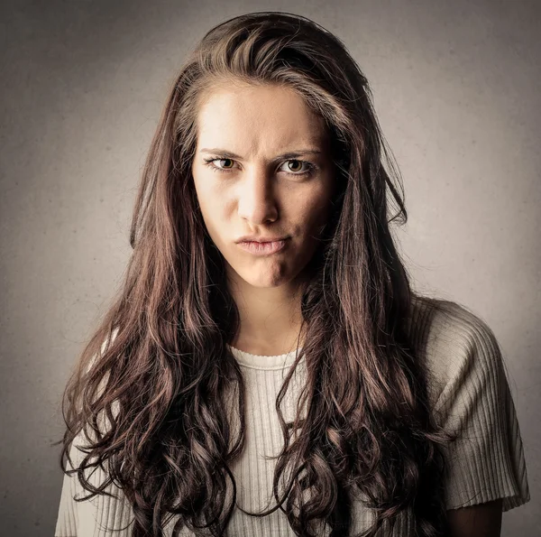 Her Funny Grumpy Face — Stock Photo, Image