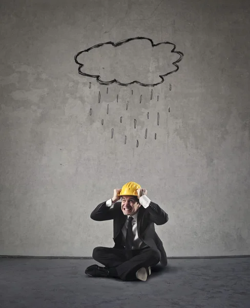 Lluvia sobre hombre de negocios — Foto de Stock